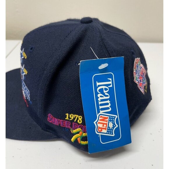 NEW VTG 90s Dallas Cowboys 5X Super Bowl Champions Annco Hat Cap NOS Wool Blend - Picture 2 of 15